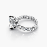 Nhẫn kim cương Lab-Grown 13.15 Carat F/VS2 với đai vĩnh cửu tròn và viền Pavé