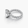 13.15 Carat F/VS2 Lab-Grown Diamond Ring with Round Eternity Band and Pavé Edges