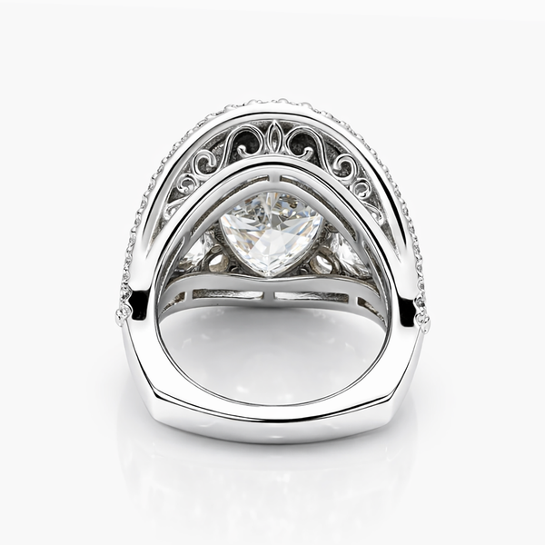 7.17 Ct F/VS1 Lab Grown Marquise Diamond Ring IGI Certified | Pear Cluster Shoulders | European Shank