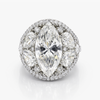 7.17 Ct F/VS1 Lab Grown Marquise Diamond Ring IGI Certified | Pear Cluster Shoulders | European Shank