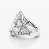 Nhẫn Kim Cương Marquise Được Nuôi Trồng Trong Phòng Thí Nghiệm F/VS1 Nặng 7.17 Carat Được Chứng Nhận IGI | Viền Kim Cương Cụm Hình Giọt Nước | Đai Nhẫn Kiểu Châu Âu