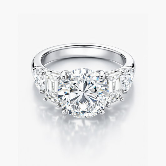 7.09 CT Lab-Grown Diamond Five-Stone Ring in Platinum