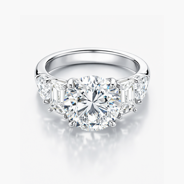 7.09 CT Lab-Grown Diamond Five-Stone Ring in Platinum