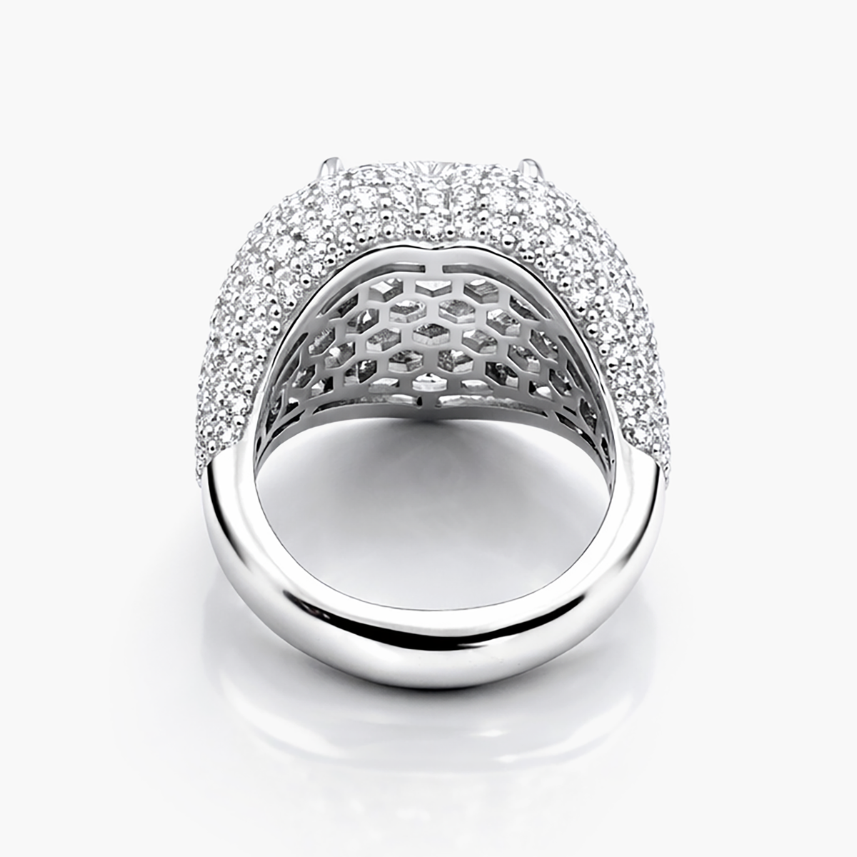 Heart Cut Lab Grown Diamond with Pave Stones Ring in Platinum (F/VS1)