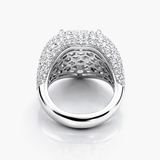 Nhẫn Kim Cương Trồng Trong Phòng Thí Nghiệm Cắt Trái Tim Với Đá Pave Bằng Bạch Kim (F/VS1)