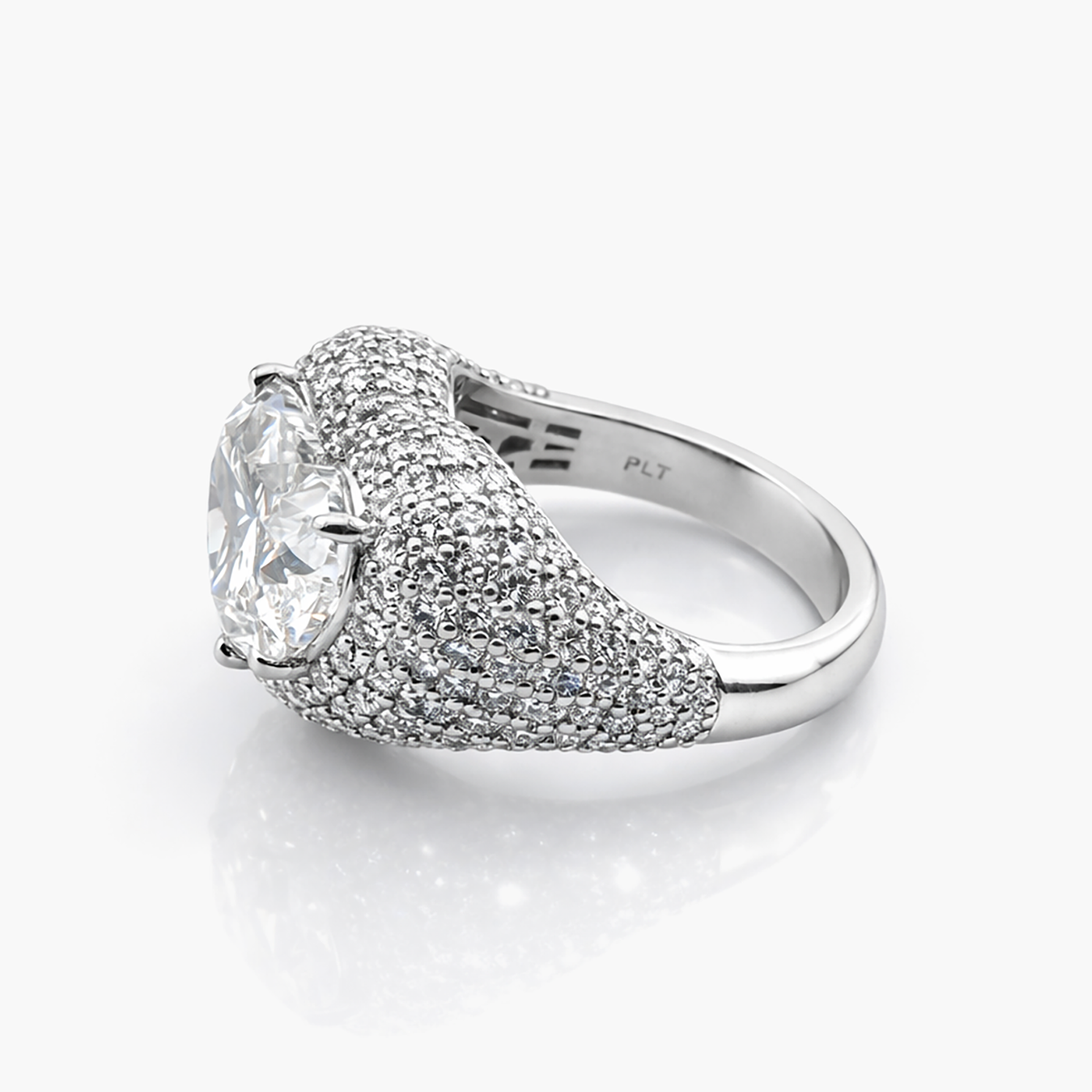 Heart Cut Lab Grown Diamond with Pave Stones Ring in Platinum (F/VS1)