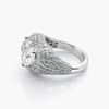 Heart Cut Lab Grown Diamond with Pave Stones Ring in Platinum (F/VS1)