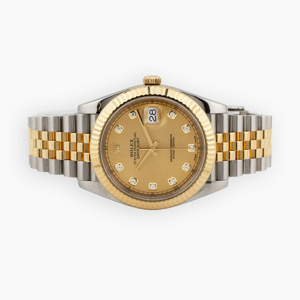 Rolex Datejust 41 Ref. 126333 Two-Tone Champagne Diamond Dial