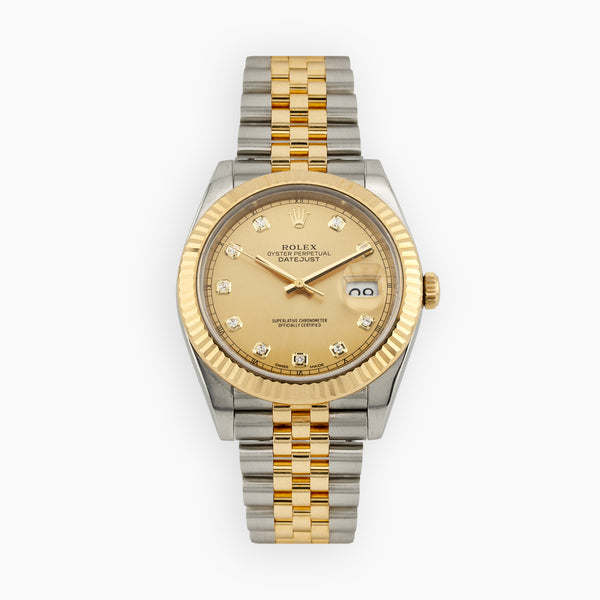 Rolex Datejust 41 Ref. 126333 Two-Tone Champagne Diamond Dial