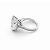 Round 11.77 CT Lab Grown Diamond Ring in Platinum With .52 CT Round Pave Diamonds (E/VS2 GIA)