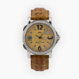 Ulysse Nardin San Marco GMT+/- Bezel Kim Cương Mặt Số Màu Sâm Panh Dây Đeo Cá Sấu Nâu