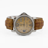 Ulysse Nardin San Marco GMT+/- Bezel Kim Cương Mặt Số Màu Sâm Panh Dây Đeo Cá Sấu Nâu